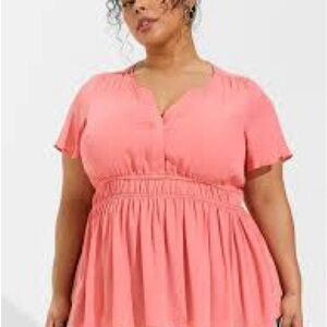 Women's Pink Flutter Sleeve Top